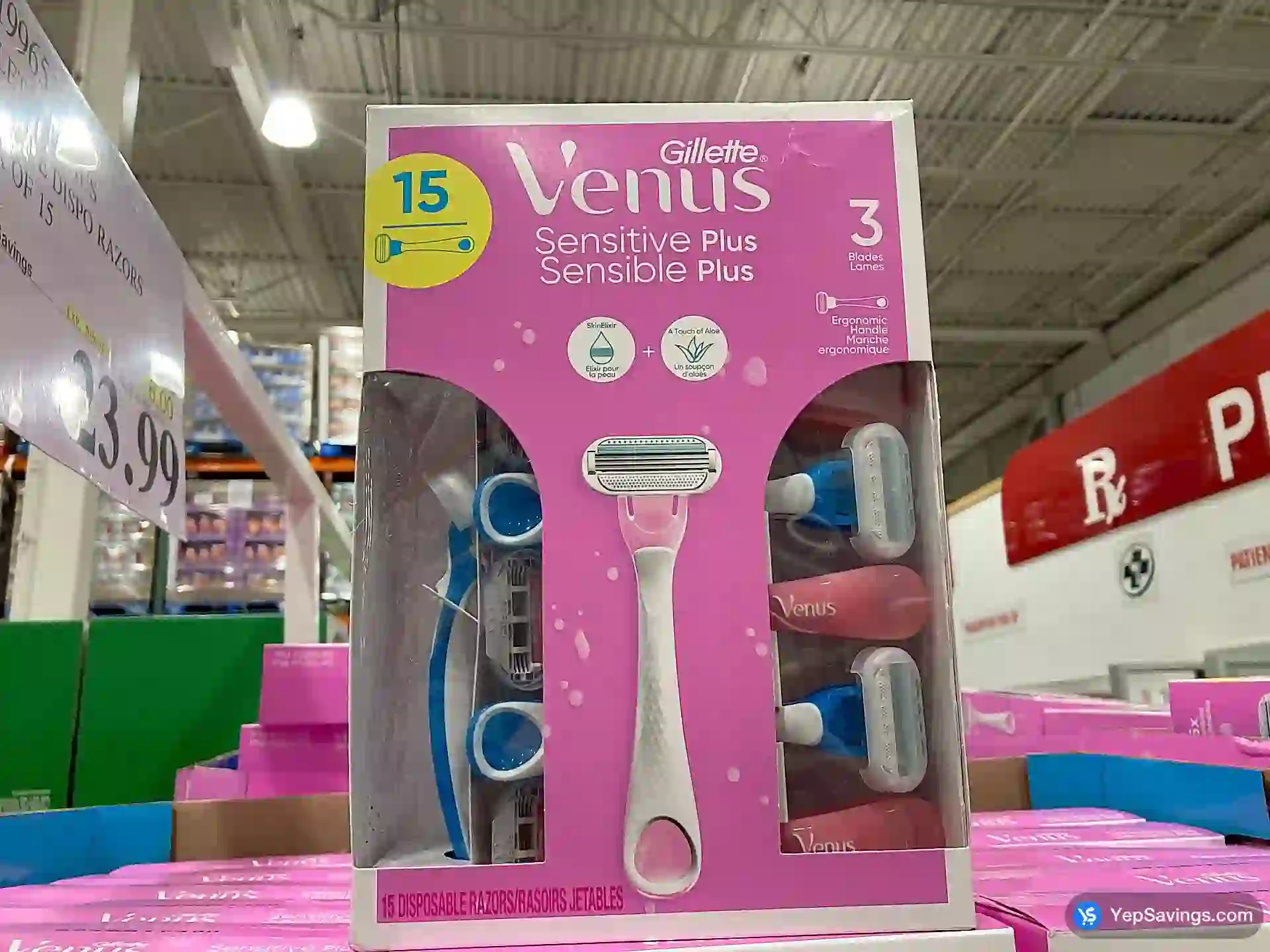 COSTCO GILLETTE VENUS SENSITIVE DISPO RAZORS PACK OF 15 (ITM 1996518)