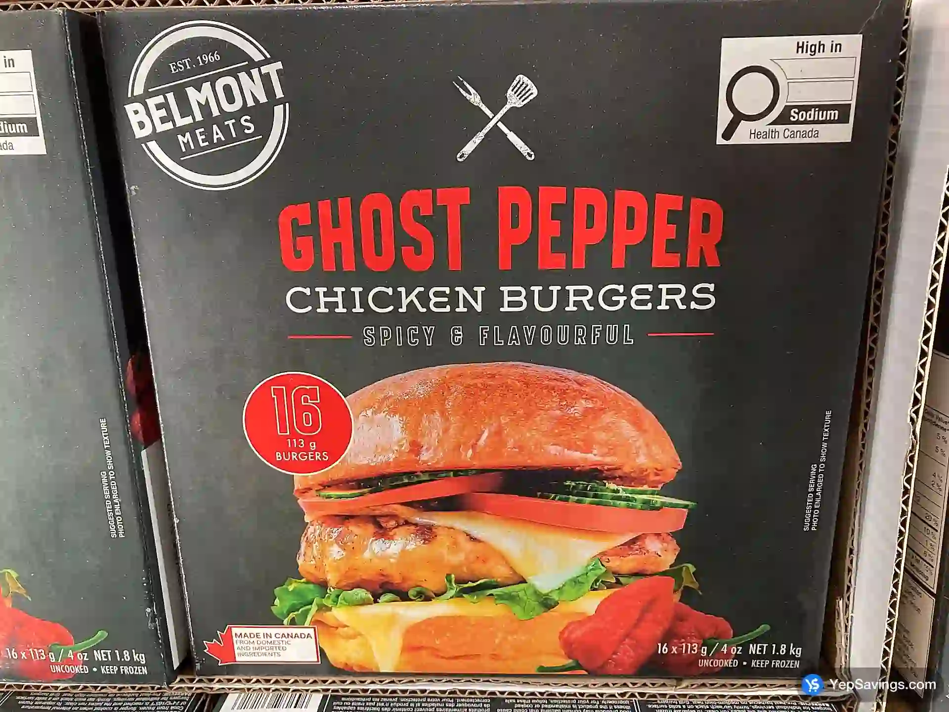 COSTCO BELMONT SPICY CHICKEN BURGER 16 x 113 g (ITM 1221567)