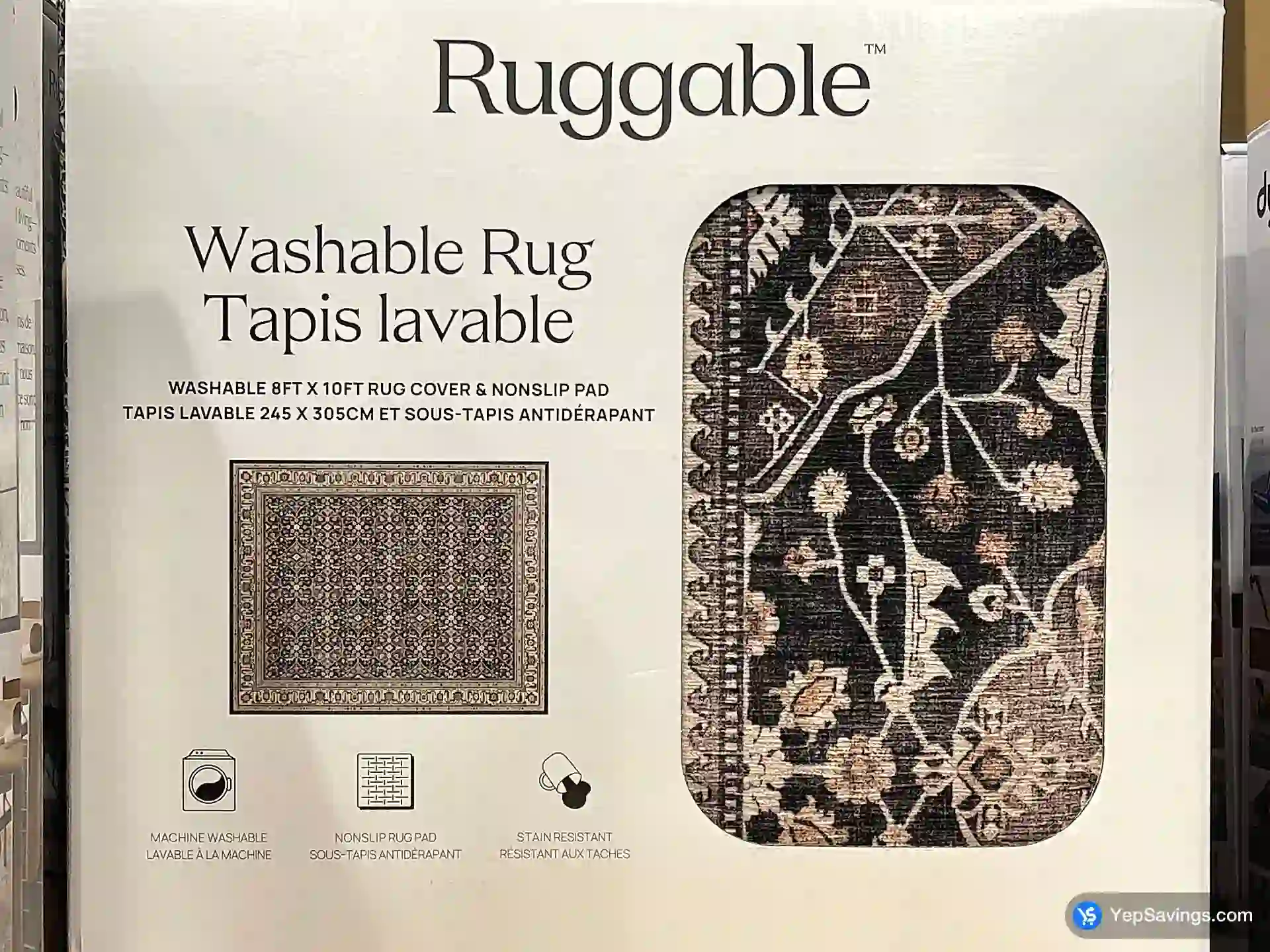 COSTCO RUGGABLE WASHABLE AREA RUG 8 ft X 10 ft (ITM 1837275)