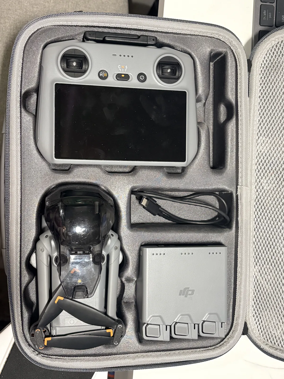 DJI Mini 5 Pro carrying case packed with drone and accessories